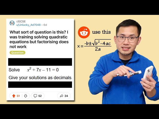 What sort of question is this? I was solving quadratic but factoring does not work. Reddit r/GCSE
