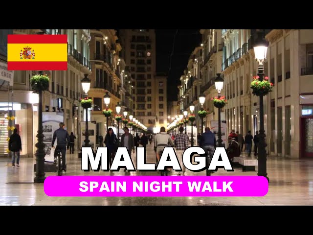 MÁLAGA, Spain City Night Walk | Nightlife Walking Tour