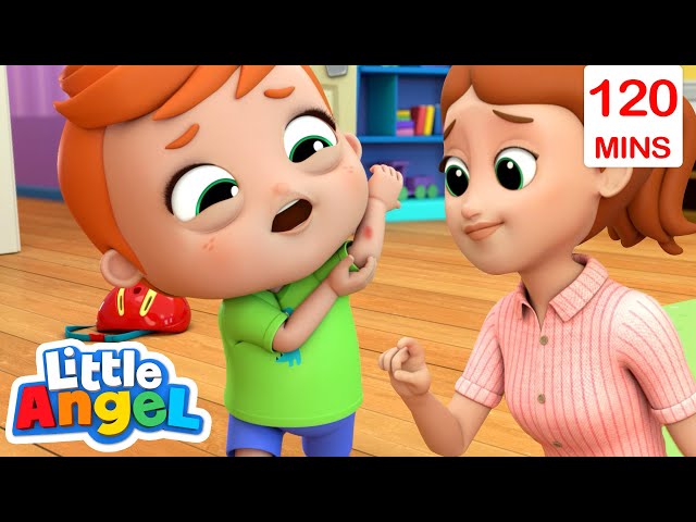 Boo Boo Song! | Little Angel Sing Along | Learn ABC 123 | Fun Cartoons | Moonbug Kids