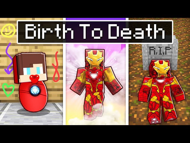 Maizen BIRTH to DEATH of IRON MAN in Minecraft!(JJ and Mikey TV)