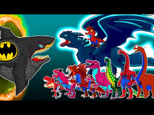 Evolution Of SPIDER DINOSAURS vs BATMAN MEGALODON: Night Fury Jumps Out Who Will Win ? Cartoon Funny