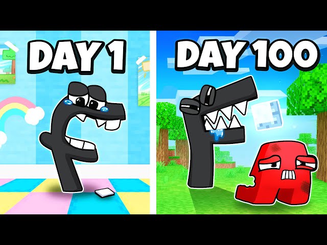 100 Days as the LETTER F in Minecraft!