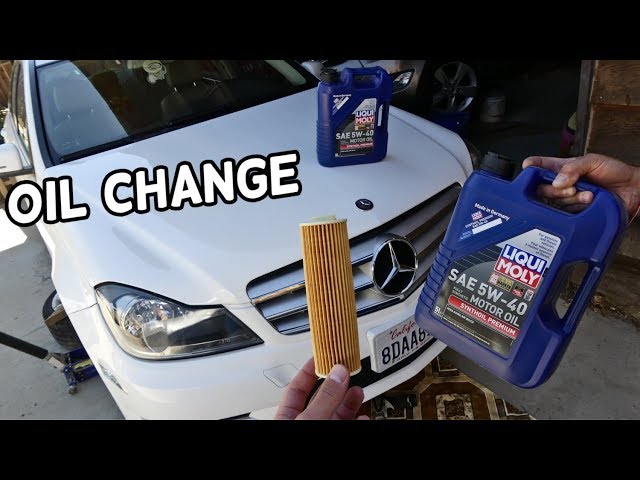HOW TO CHANGE ENGINE OIL ON MERCEDES W204 C180 C200 C250 Oil Capacity