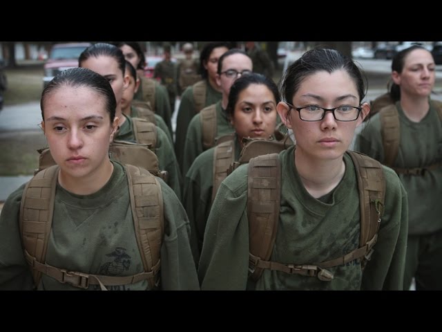 Female Marine Recruit Training at Marine Corps Recruit Depot, Parris Island