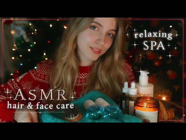 ASMR | Relaxing SPA for CHRISTMAS🎄🎁 (Shampoo, massages, creams, hairstyle, facial care)⭐1H