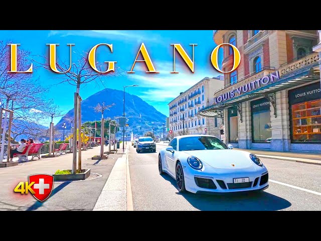 SWITZERLAND LUGANO 🇨🇭 Luxury Stroll: Exploring the Beauty of Lugano's Embankment & Central Square
