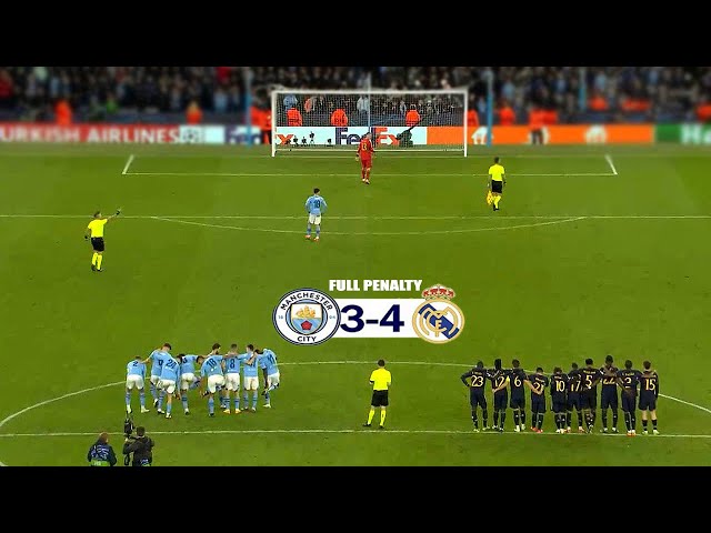 Full Penalty Shootout Manchester City Vs Real Madrid (3-4) 🤯