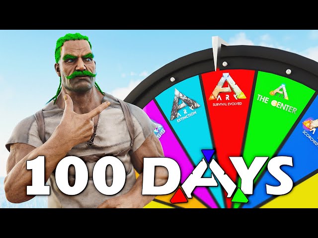 I Spent 100 Days in ARK With a Spin Wheel - 10 Different Maps!
