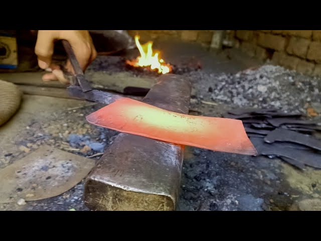 blacksmithing~ how to make a chapar or meat clever | forging meat clever