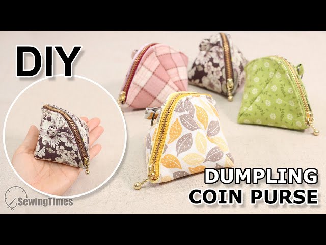 DIY DUMPLING COIN PURSE | Scrap Fabric Sewing & Easy Gift Idea [sewingtimes]