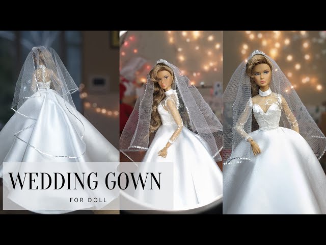 The making of Glamorous miniature Wedding Ballgown for Dolls ❤️ Part 1- Lace bridal bolero jacket