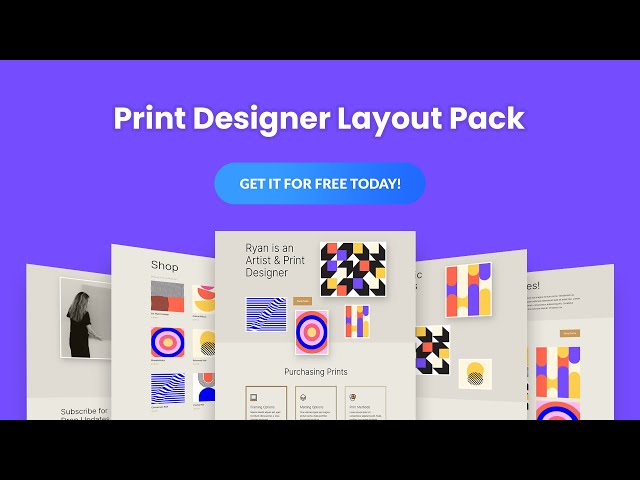 Get a FREE Print Designer Layout Pack for Divi