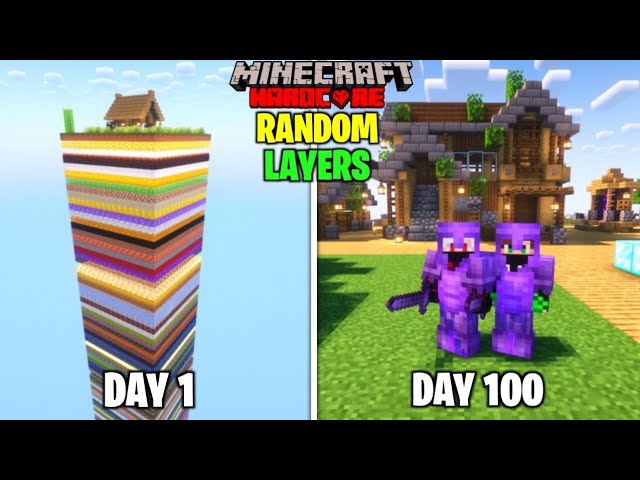 We Survived 100 Days In RANDOM LAYERS CHUNK In Minecraft Hardcore | Duo 100 Days