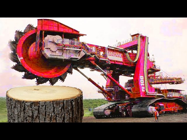 Dangerous Huge Stump Grubbing Removal Machines, Fastest Excavator Grinding Stump Tree Harvester