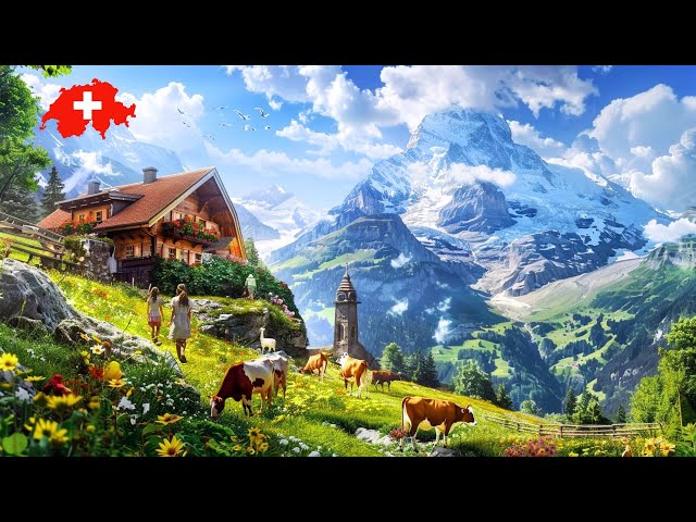 Grindelwald 🇨🇭 Switzerland, Swiss Village Tour 4K. Most Beautiful Villages in Switzerland
