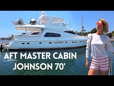 $799,000 2005 JOHNSON 70' AFT CABIN Flybridge Motor Yacht Tour LIVEABOARD Boat WALKTHROUGH & SPECS