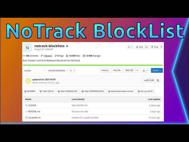 Improving Automation of NoTrack Master Blocklist