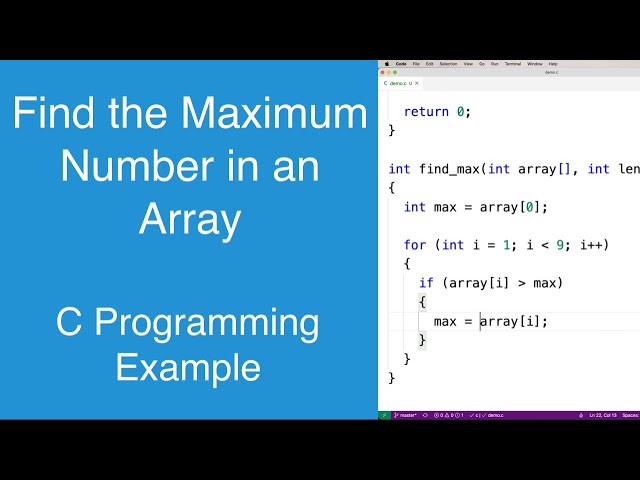 Find the Maximum Number in an Array | C Programming Example
