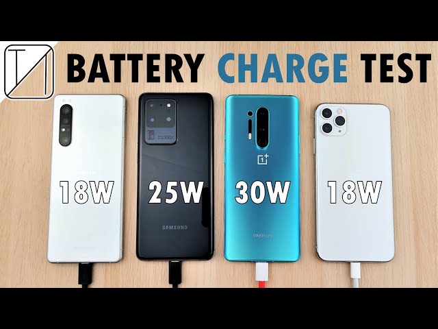 BATTERY CHARGE TEST - Sony Xperia 1 ii vs S20 Ultra / OnePlus 8 Pro / iPhone 11 Pro Max