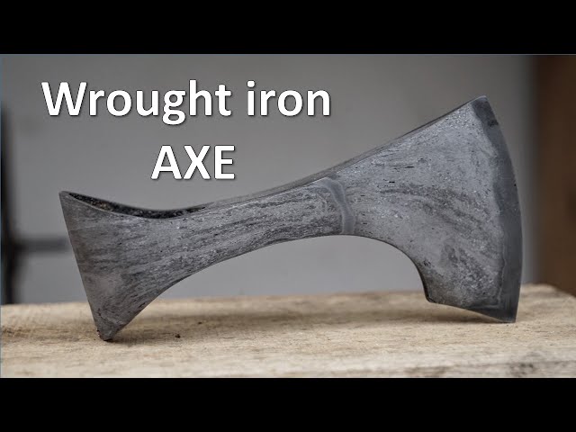 Forging wrought iron medieval AXE.