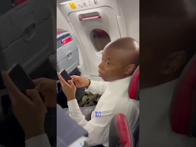 This is the moment a FURIOUS passenger SCREAMS at NYC mayor Eric Adams on flight