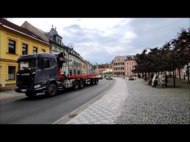 12.8.2023 sraz kamionů Děpoltovice - průjezd městem Nejdek / passage through the town of Nejdek