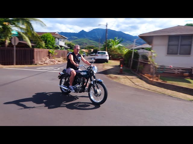 I let my dad ride my vintage Triumph motorcycle