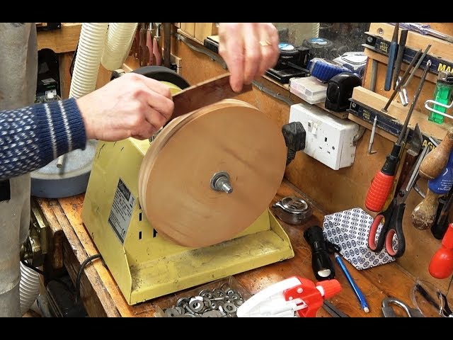 Making A Giant Leather Burnisher Slicker From An Old Wet Stone Grinder