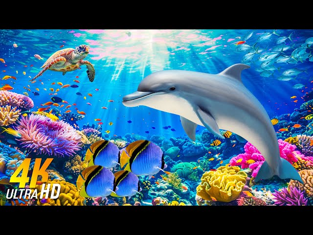 Ocean 4K - Sea Animals for Relaxation, Beautiful Coral Reef Fish in Aquarium - 4K Video Ultra HD #26