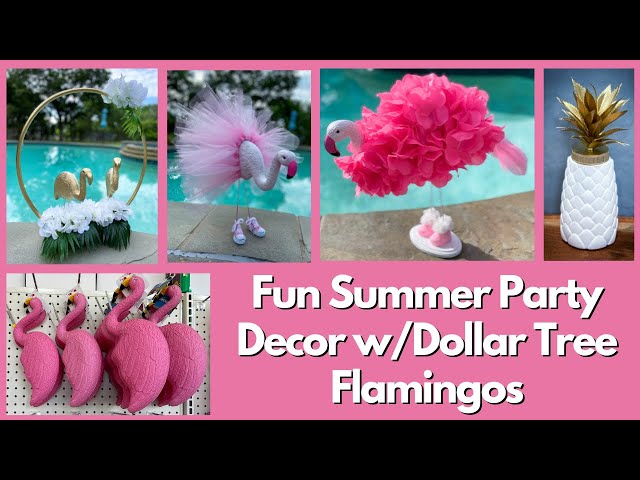 Fun Flamingo Summer Party Decor/Dollar Tree Flamingos