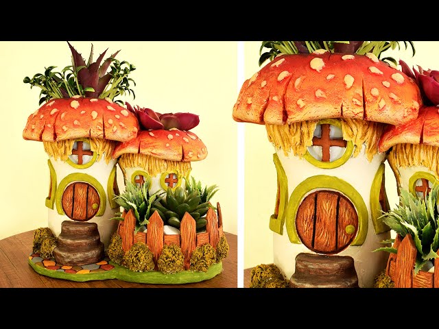 DIY Mushroom House from Plastic Bottles 🍄 Recycling Craft Project