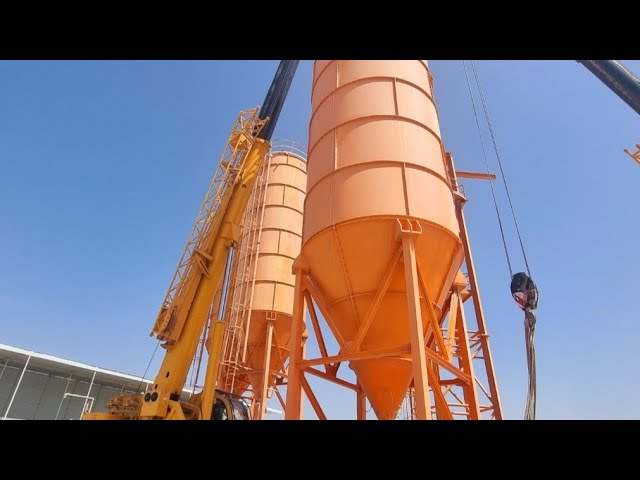 Xcmg 50Ton Mobile Crane| lifting Cement silo |Heavy lifting Equipments #shorts