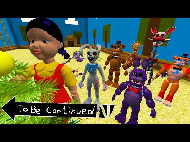 FNAF MONSTERS PLAYING the SQUID GAME in GREEN LIGHT, RED LIGHT IN MINECRAFT - Gameplay