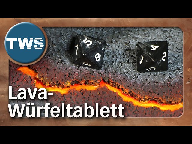 Tutorial: Lava-Würfeltablett mit Feuer / lava dice tray with fire (Tabletop-Zubehör, DIY, TWS)