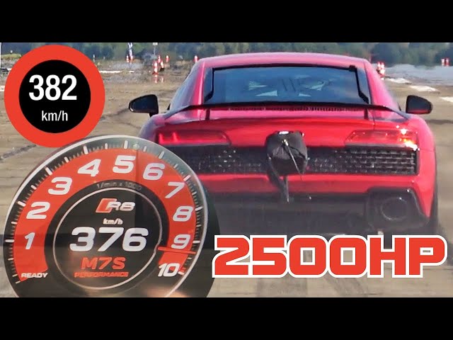 2500 HP Audi R8 V10 Huge Twin Turbos - EXTREME FAST ACCELERATION 0-380 km/h