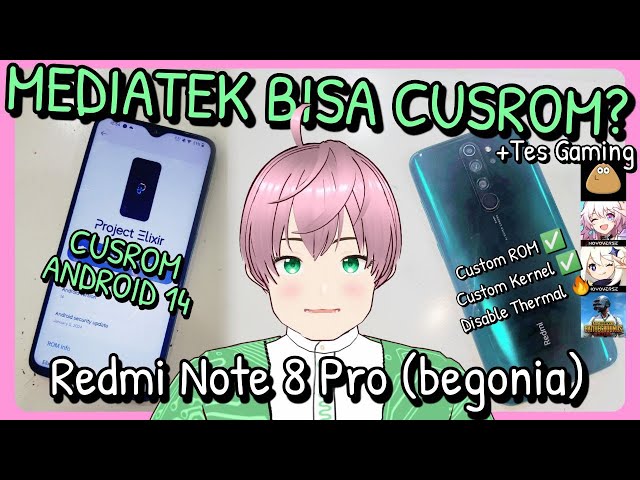 Custom Rom Android 14 Project Elixir di Redmi Note 8 Pro (begonia) & Tes Gaming [vTuber Indonesia]