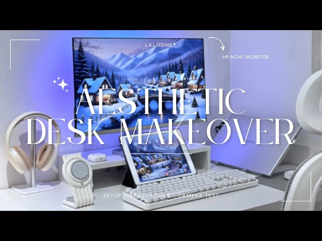 HP M24f monitor unboxing | wfh aesthetic desk makeover 🖥️