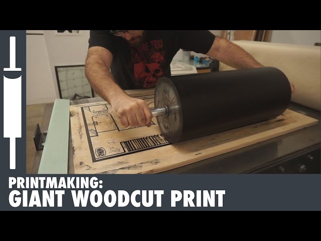 Giant woodcut print of a CNC machine! Made for NYC CNC
