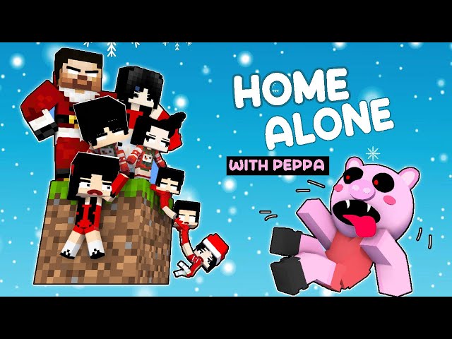 HOME ALONE VS PEPPA ROBLOX - HEROBRINE FAMILY - FUNNY CHRISTMAS ANIMATION