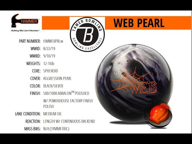 Hammer Web Pearl (3 testers - 2 patterns) by TamerBowling.com