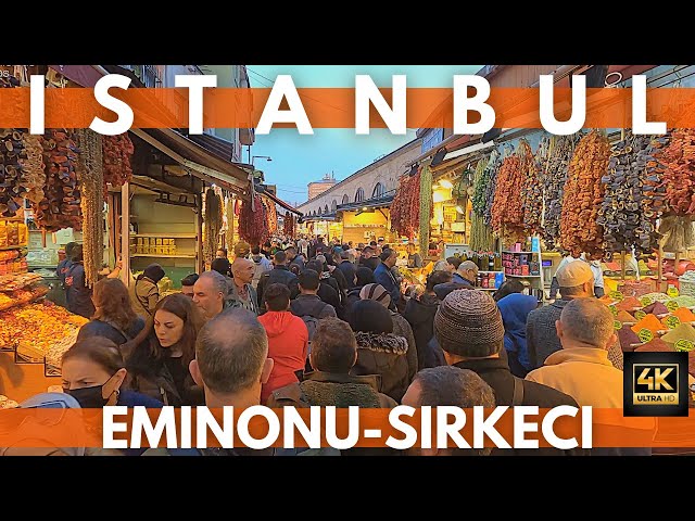 ISTANBUL TURKEY 2022 EMINONU BAZAAR,SIRKECI WALKING TOUR | 16 DECEMBER | 4K UHD 60FPS