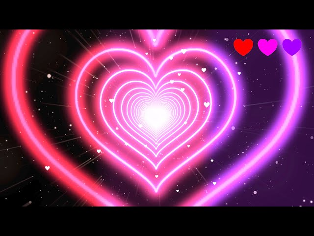 Heart Tunnel❤️💖💜NEON Changing Color Heart Background | Neon Heart Background Video Loop -4K