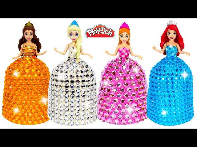 DIY How to Make Super Sparkle Dresses for Princess Miniature Dolls