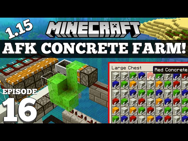 How To Build an AFK Concrete Farm in Minecraft #16