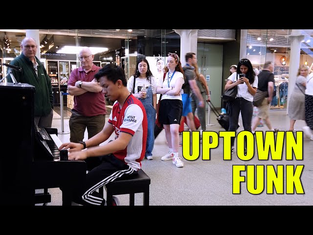 When I Played Bruno Mars Uptown Funk in Public Train Station Piano | Cole Lam