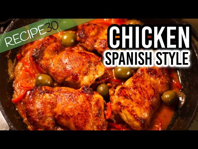 Spanish style chicken with chorizo and potatoes
