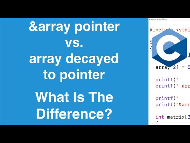 array vs &array Pointers Difference Explained | C Programming Tutorial