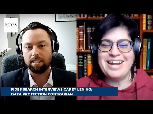 Carey Lening, Data Protection contrarian talks to Mat Parker at Fides Search