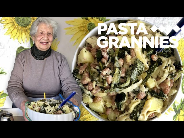 89 year old Licia makes tagliatelle with beans and kale | Pasta Grannies