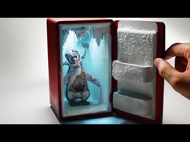 How To Make a Zombie Penguin In The Refrigerator Diorama / Polymer Clay
